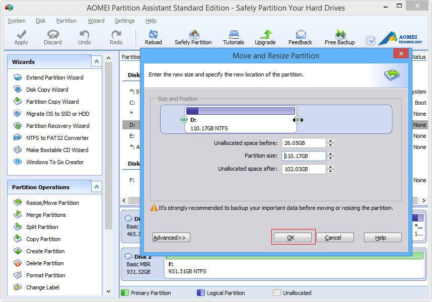 Resize Partition In Windows 10 With AOMEI Partition Assistant Standard